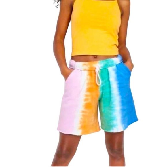 Retro Sherbet Tie Dyed French Terry Shorts - Picture 1 of 9